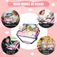 Upgraded Kids Travel Tray for Car Seat - Travel Tray for Airplane, Table Tray for Kids Travel Essentials, Toddler Lap Tray, Carseat Lap Desk for Kids Road Trip Activities, Pink Unicorn - 2 PCS