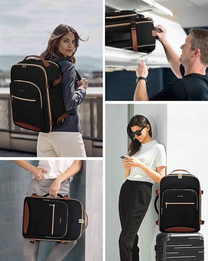 LOVEVOOK 40L Travel Backpack for Women & Men, Airline Approved Carry On Luggage with 3 Packing Cubes, TSA Overnight Bags, Waterproof Personal Item Bag, Weekender Essentials Backpacks fits 17" Laptop