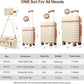 Luggage Sets 5 Piece, Carry On Luggage 20In With Spinner Wheels, Hardside Suitcase Set with TSA Lock,Durable Checked Large Suitcase With Travel Backpack for Men- 20in/24in/28in (Beige, 5 piece set)