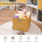Cube Storage Bins 13×13x13 Inch, 4 Pack Collapsible Linen Fabric Storage Cubes with Handles, Thick Heavy Duty Storage Baskets for Shelves Kallax Bedroom Dormitory Toy Clothes, Yellow