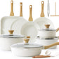 SENSARTE Nonstick Ceramic Cookware Set 23-Piece, Healthy Pots and Pans Set, Non-toxic Kitchen Cooking Set with Stay-Cool Handles, Silicone Utensils and Pot Protectors, PFAS & PFOA Free