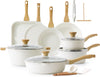 SENSARTE Nonstick Ceramic Cookware Set 23-Piece, Healthy Pots and Pans Set, Non-toxic Kitchen Cooking Set with Stay-Cool Handles, Silicone Utensils and Pot Protectors, PFAS & PFOA Free