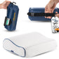 Travel & Camping Comfortable Memory Foam Pillow – Easy to Carry Portable Bag – Temperature Regulating Pillow Case (White Contour)