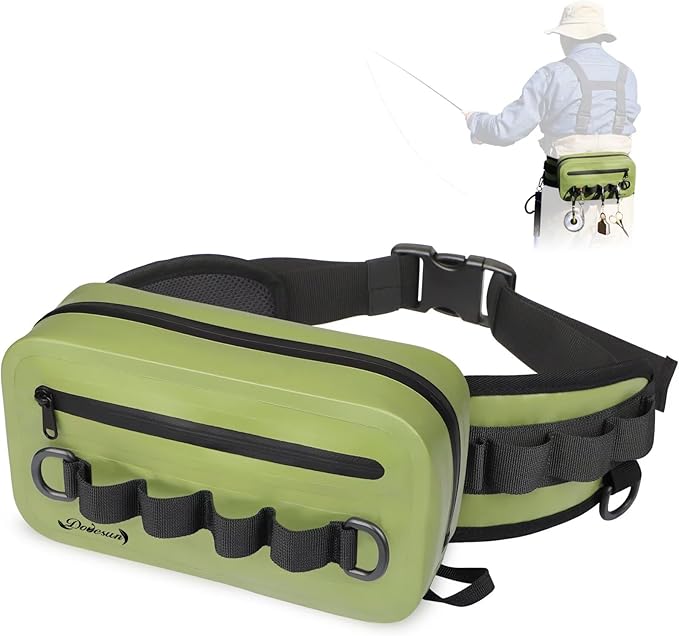 Dovesun Waterproof Fishing Fanny Pack for Men 3.3L Fly Fishing Bag Chest Pack with Airtight Zipper