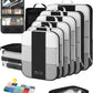 10 Set Compression Packing Cubes for Travel Essentials,Compressible Expandable Packing Cubes for Suitcase,OlarHike Luggage Organizer Bags for Travel,Handy Helper for Organizing Clothes(Black) - Roamly