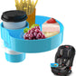Kids Car Seat Tray, Travel Tray with Cup Holder for Toddler Baby, Kids Car Seat Food Snack Organizer for Road Trip, Stroller snack Organizer Travel Must Haves Toddler Must Haves (Sky Blue, 1 PCS)