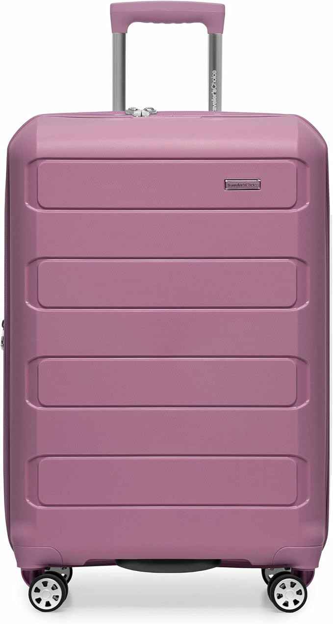 Traveler's Choice Pagosa Hardshell Expandable Luggage with Spinner Wheels, Mauve, 2-Piece Set (22/26)