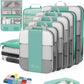 10 Set Compression Packing Cubes for Travel Essentials,Compressible Expandable Packing Cubes for Suitcase,OlarHike Luggage Organizer Bags for Travel,Handy Helper for Organizing Clothes(New Blue Green) - Roamly