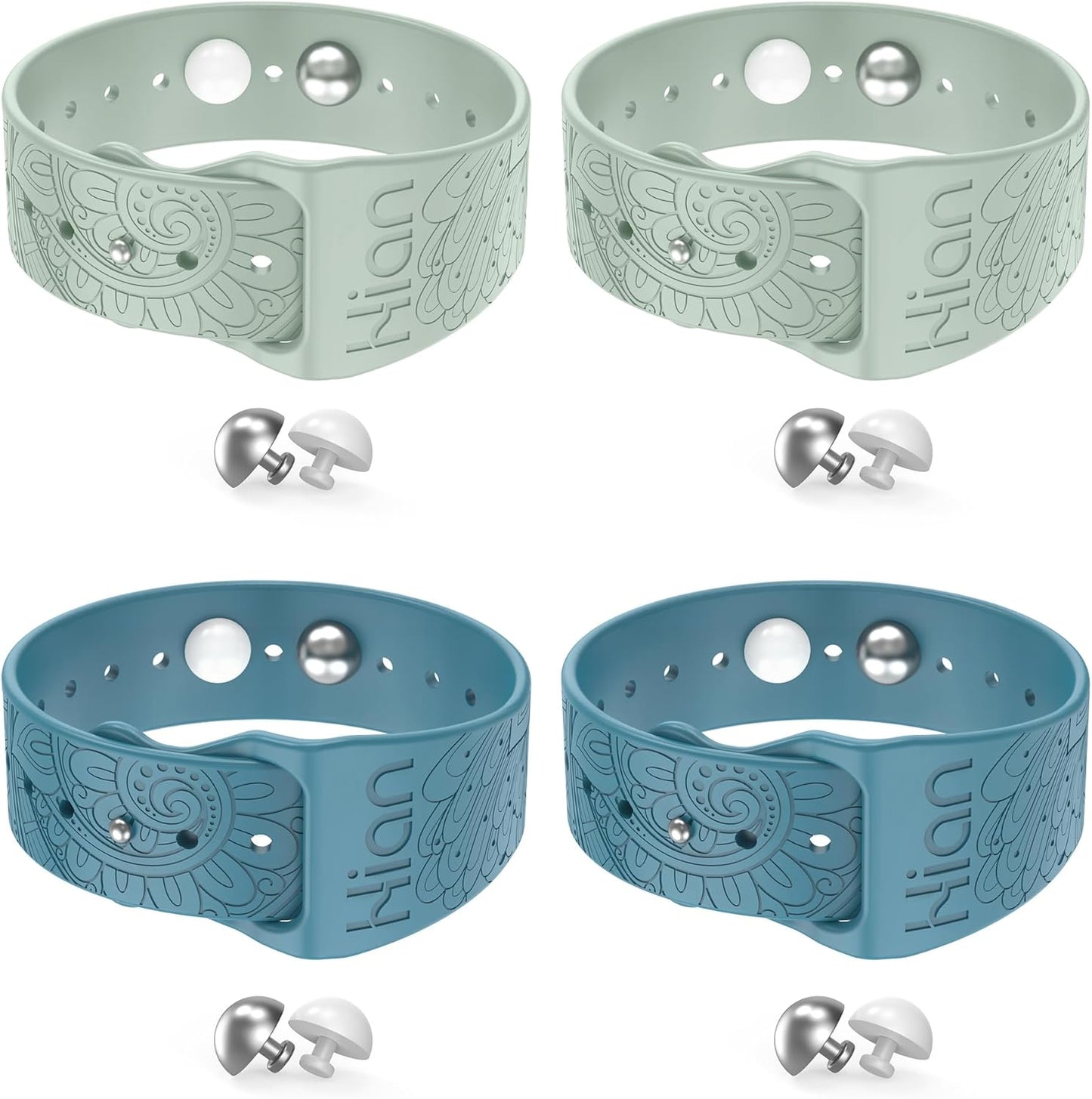 Motion Sickness Bands Anti Nausea Acupressure Wristband Sea Sickness Wristbands Nausea Bands（2 Pairs-Bule+Beryl）-Bohemia