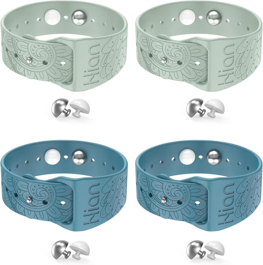 Motion Sickness Bands Anti Nausea Acupressure Wristband Sea Sickness Wristbands Nausea Bands（2 Pairs-Bule+Beryl）-Bohemia