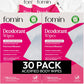 FOMIN Acidified Travel Deodorant Wipes For Women & Men - 30 Count - Patchouli Blossom - pH Balanced, Mini Deodorant Travel Size Wipes - Plastic-Free, Individually Wrapped Underarm Body Wipes