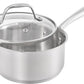 Guy Fieri's Flavortown 3.2-Quart Stainless Steel Sauce Pan with Tempered Glass Lid - Kitchen Cookware with Tri-Ply Base, Oven Safe to 500°F, Dishwasher Friendly, Works with Gas & Induction Cooktops