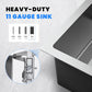 POPFLY 15×15 Inch Undermount Wet Bar Sink, 18 Gauge 304 Stainless Steel Kitchen Sink 15" Small Outdoor Mini Rv Under Counter Sinks, Brushed Nickel