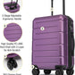 KYME Hardside Expandable Carry On Luggage 22x14x9 Airline Approved with TSA Lock Hardshell Carry On Suitcase with Wheels Small Travel Rolling 20 Inch Luggage with Cup Holder for Women Dark Purple