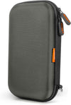 Silver-Gray Shockproof Hard EVA Carrying Case Travel Pouch for External Hard Drive, Power Bank, Cell Phone, Cable, Cord - Portable Small Electronic Accessories Organizer Storage Zipper Pouch