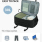 ECOHUB Travel Backpack for Men Women, Carry on Backpack with USB Charging Hole, Spirit Airlines Personal Item Bag Flight Approved, 15.6 Inch Laptop Backpack with Anti Theft Pockets, 30L, Black