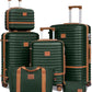 Joyway Luggage Set 3 Piece Suitcase Sets with Spinner Wheel,Hardside Expandable Travel Laggage with TSA Lock (13/20/24/28 Green brown
