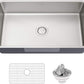 KRAUS Dex 32-inch Undermount 16 Gauge Stainless Steel Single Bowl Kitchen Sink, KA1US32B