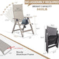 Adjustable Folding Chair, Indoor Bedroom, Outdoor Balcony, Patio, Lawn Yard Beach, Porch, for Comfortable Foldable Lounge Chair, Portable Cozy Recliner, Metal Frame