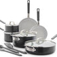 GreenPan x Bobby Flay 13 Piece Nonstick Cookware Pots and Pans Set, PFAS-Free Diamond Ceramic, Induction Suitable, Easy Clean Dishwasher & Oven Safe, Stay-Cool Silicone Handles, Glass Lids, Graphite
