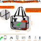 XEWEA 2PCS Small TSA Approved Clear Travel Toiletry Bags for Men Women,Transparent Makeup Cosmetic Bag with Handle,Waterproof PVC Quart Organizer Storage Pouch for Toiletries Airline Essential, Balck - Roamly