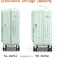 Expandable Lightweight PC Hard Shell Suitcase, 24-inch Luggage with TSA Lock, Top Opening & Cup Holder - Ideal for Business Travel Suitcase (Mint Green, Checked-Medium 24-Inch)