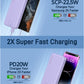 Portable Charger with Built in Cable and AC Wall Plug, USB C Power Bank 12000mAh 22.5W Super Fast Charging, Lightweight Portable Phone Charger Travel Battery Pack for iPhone, ect