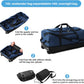 Vomgomfom Wheeled Collapsible Duffel Bag,110L-140L Expandable Checked Luggage, No-Telescopic-Handle with Anti-Burst Zipper & Reinforced Frame,Navy - Roamly