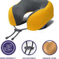 napfun Neck Pillow for Traveling, Upgraded Travel Neck Pillow for Airplane 100% Pure Memory Foam Travel Pillow for Flight Headrest Sleep, Portable Plane Accessories, Yellow, Medium (120-200LB)