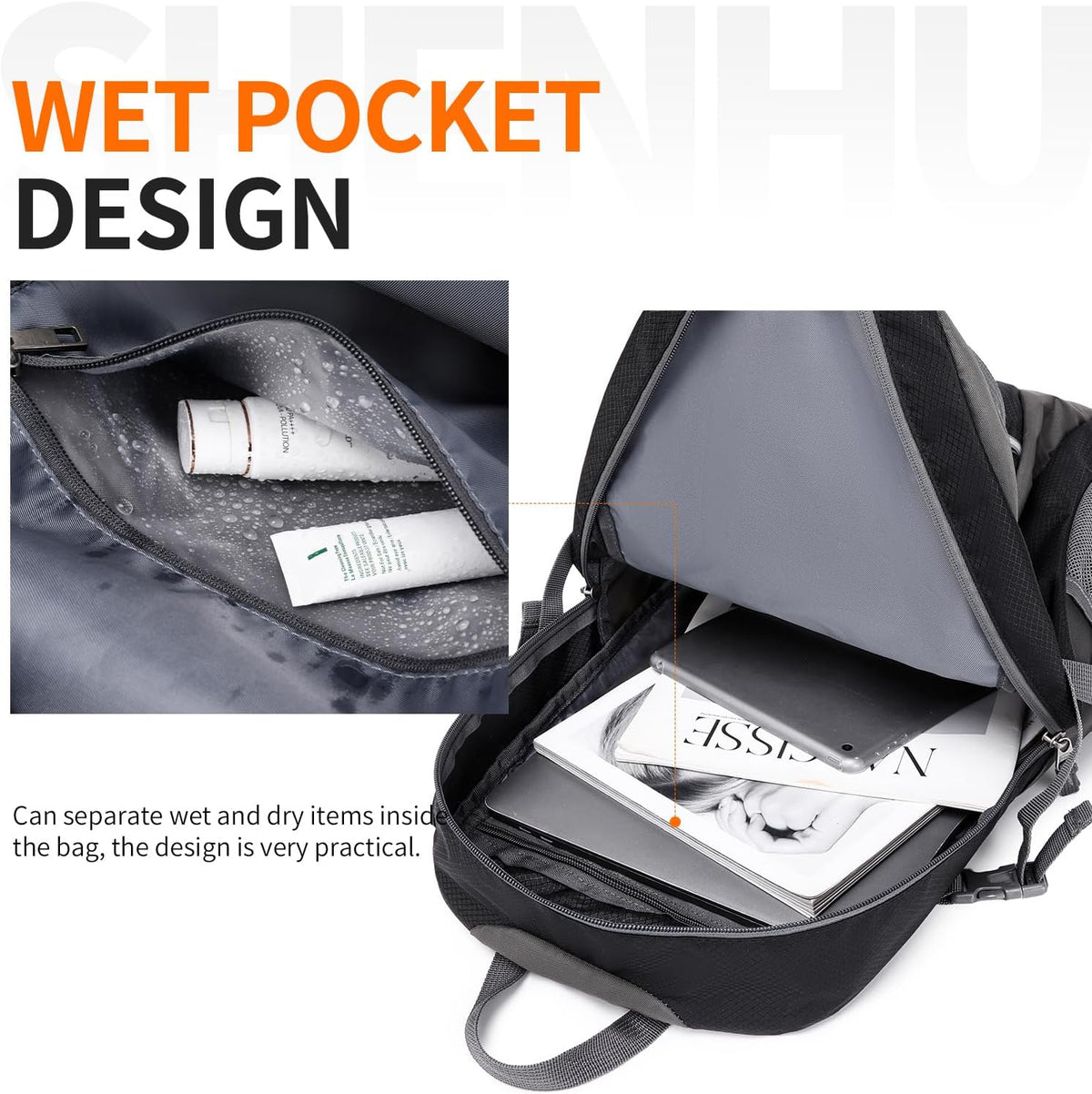 40L Hiking Backpack Lightweight Daypack Waterproof Travel Camping Backpack for Men Women Sport Packable - Roamly