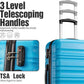 LONG VACATION 6 Piece Luggage Set Carry on Suitcase with ABS+PC hardshell, Spinner Wheels & YKK Zipper TSA Lock (SKY BLUE, 6 piece set)