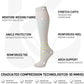 Kickticks 4 Pairs Compression Socks for Woman & Man Unisex 20-30mmHg Knee high Plus Size Wide Calves for Flying Running…