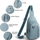 7L Sling Bag for Women Men Leather Small Sling Backpack Daypack Anti Theft Fanny Pack Crossbody Purse Travel