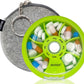 INVODA Weekly Pill Organizer 7 Compartment Rotating Pill Box for Daily Medication & Vitamins - Portable Travel Pill Case Fish Oil Supplements Vitamins Organizer (Green+Bag)