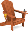 SERWALL Adirondack Chair with Cup Holders - Composite Adirondack Chairs HDPE Outdoor Chairs All Weather Use- Orange