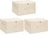ANMINY 3PCS Storage Bins with Zipper Lids 51.9 Qt Lidded Fabric Storage Boxes Baskets Cubes with Handles Collapsible Washable Cotton Linen Closet Shelf Clothes Organizer - Beige, Extra Large