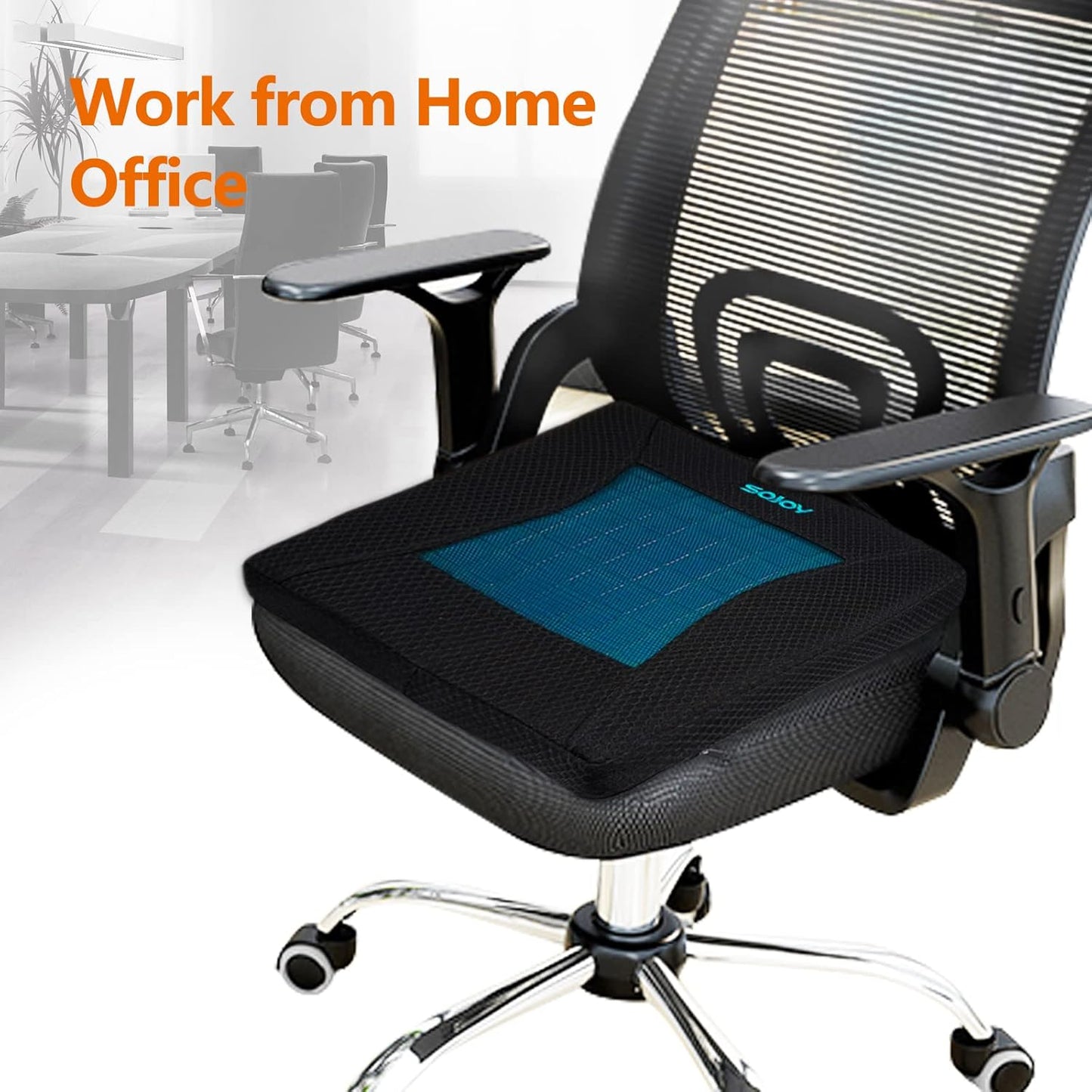 Sojoy Gel Seat Cushion,Portable Memory Foam Chair Seat Cushion for Car,Office,Wheelchair,Lower Back, Sciatica and Tailbone Pain Relief