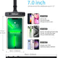 wellhouse Waterproof Phone Pouch, Waterproof Phone Case for iPhone 16 15 14 13 12 Pro Max XS Samsung, IPX8 3D Cellphone Dry Bag Beach Essentials (1 Pack - Luminous Black7.0, 7 inch)