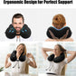 urophylla Inflatable Travel Neck Pillow for Airplanes, Super Soft Velvet Neck Support, Adjustable Firmness, Blow Up Plane Pillow for Long Flights, Road Trips, Travel Essentials with Eye Mask, Earplug