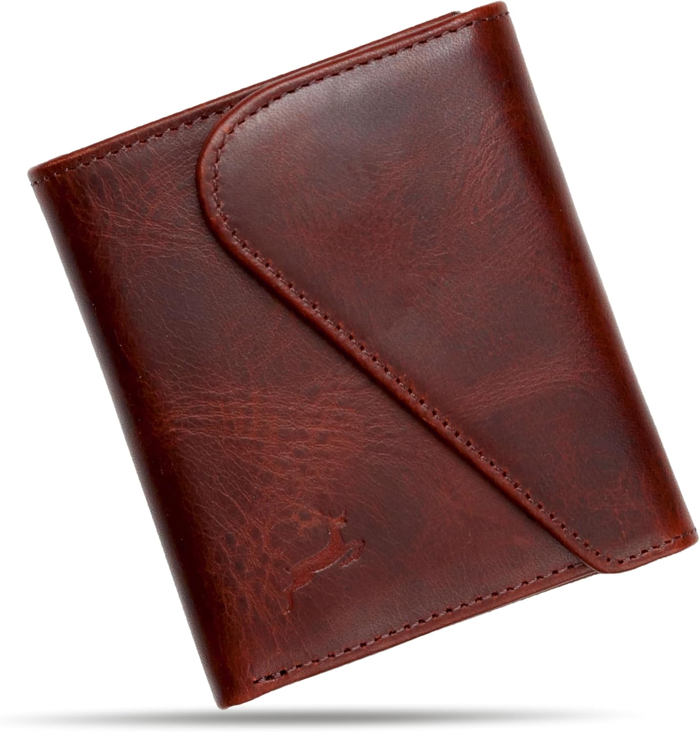 Leather RFID Wallet for Men, Slim Leather Mens Wallet, Handcraft Men's Wallets, Card Cases & Money Organizers, Magnetic Closure Sleek RFID Blocking Thin Mens Wallets with 9-12 Card Slots & Gift Box - Roamly