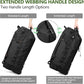 Vomgomfom 86L Collapsible Wheeled Luggage with Removable Backpack Straps,Waterproof Rolling Duffle Bag with Quilted Base,No Telescope Handle,Black - Roamly