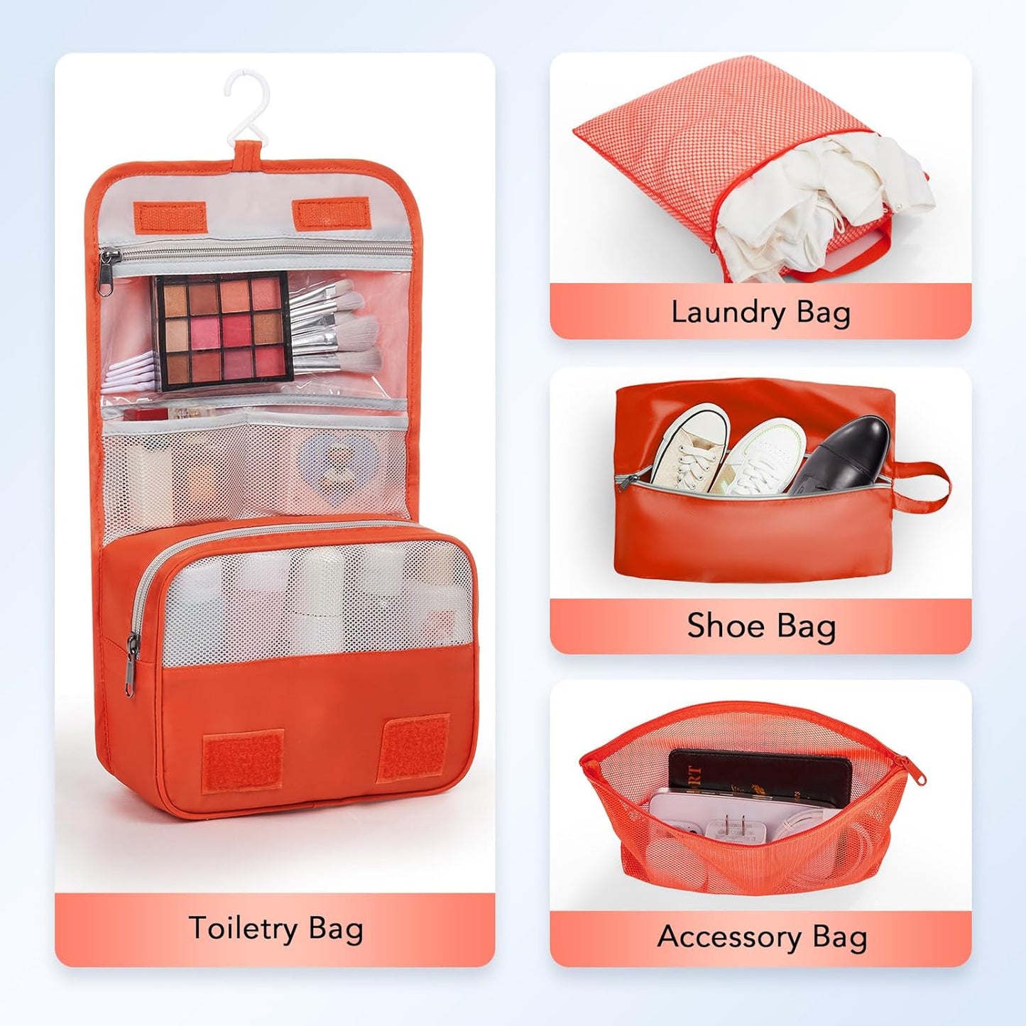 10 Set Compression Packing Cubes for Travel Essentials,Compressible Expandable Packing Cubes for Suitcase,OlarHike Luggage Organizer Bags for Travel,Handy Helper for Organizing Clothes(Orange) - Roamly