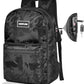 Backpack Bag With Lock - Activated Carbon Fiber Lining - Water Resistant,Anti Theft Laptop Daypack for Men & Women Travel (Camo Burgandy)
