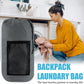 Laundry Bag Backpack, 2PCS Extra Large Travel Laundry Bag with Mesh Pocket & Adjustable Shoulder Straps,Dirty Clothes Travel Bag for College Students Dorm,Apartment(Grey)