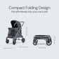 Familidoo Q1 Multi-Use Kids Wagon Stroller – Foldable, Lightweight & All-Terrain for Kids & Pets – 5-Point Safety Harness, Rain Cover & Compact Travel Design – Supports Up to 132 lbs (Charcoal Gray)