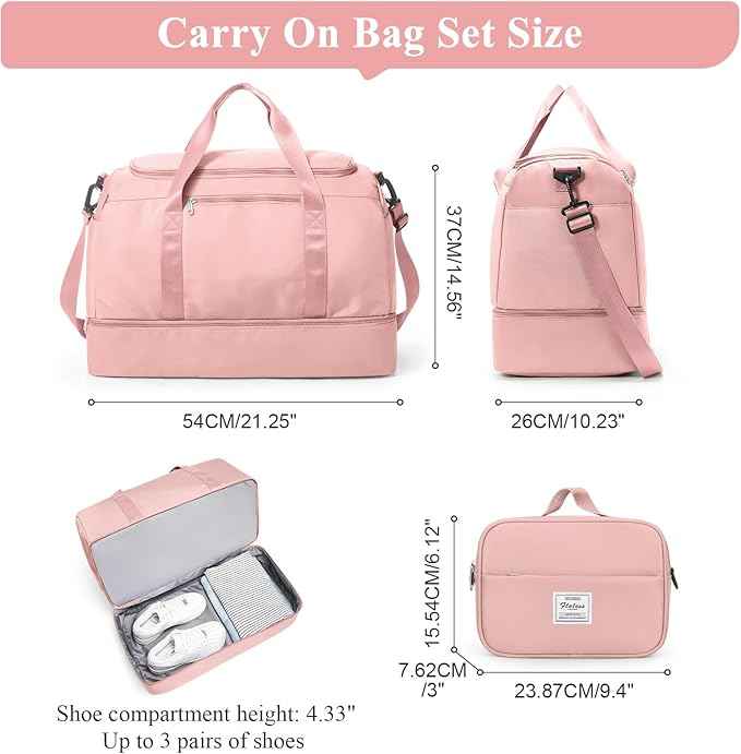 Extra Large Travel Duffle Bag,Carry on Overnight Weekend Bag with Shoes Compartment,Weekender Bags for Women for Travel Business Trips Sport Hospital