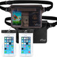 AiRunTech Waterproof Dry Bag and Waterproof Cell Phone Bag for Outdoor Water Sports, Boating, Hiking,Kayaking,Fishing (2 * Phone case(Clear) + 2 * Fanny Pack(Black+Gray))