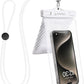 Universal Waterproof Phone Pouch [Double Space] IPX8 Dry Bag with Lanyard for iPhone 16 15 14 13 12 Pro Max XS XR X Galaxy S25 S24 S23 Ultra, Fit All Phones Up to 8'', White