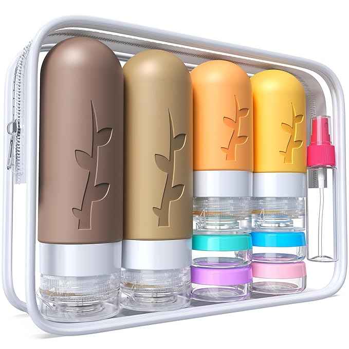 Travel Containers for Toiletries, 18pack TSA Approved Size Containers for Toiletries,travel bottles for Toiletries,travel Jars or Personal Essentials