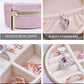 TAIMY Travel Jewelry Organizer, Small Round Velvet Travel Jewelry Case for Women Girls, Portable Mini Jewelry Travel Organizer Boxes for Rings Earrings Necklaces Bracelets(White)